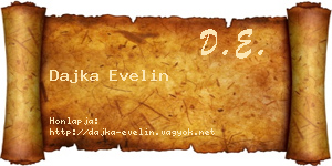 Dajka Evelin névjegykártya